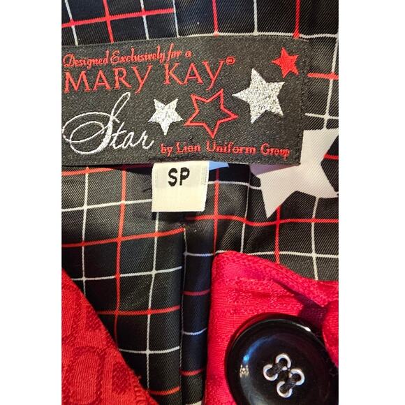 Vintage Mary Kay Women's Consultant Office Career Trench Coat Jacket Size SP Red - Picture 3 of 8